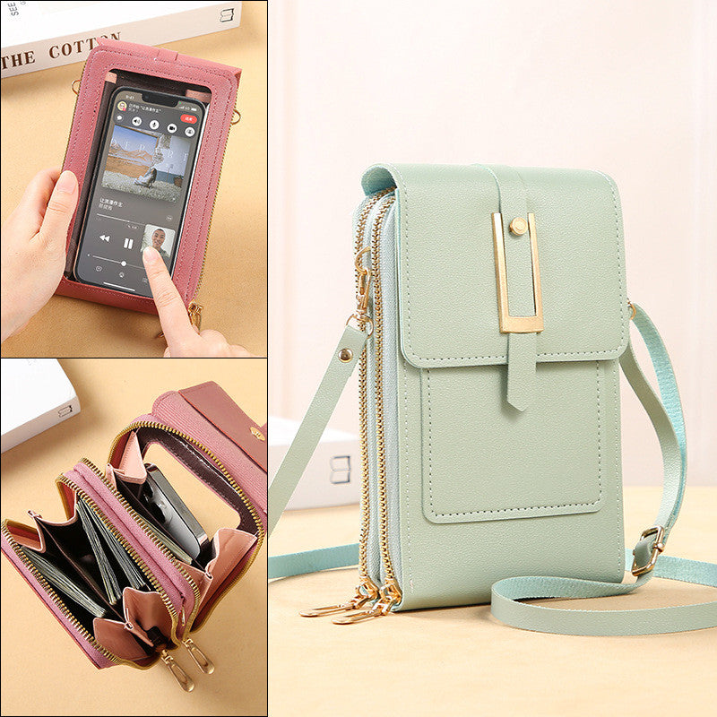 Women's Crossbody Shoulder Bag Transparent Multifunctional Touch Screen Phone Bag