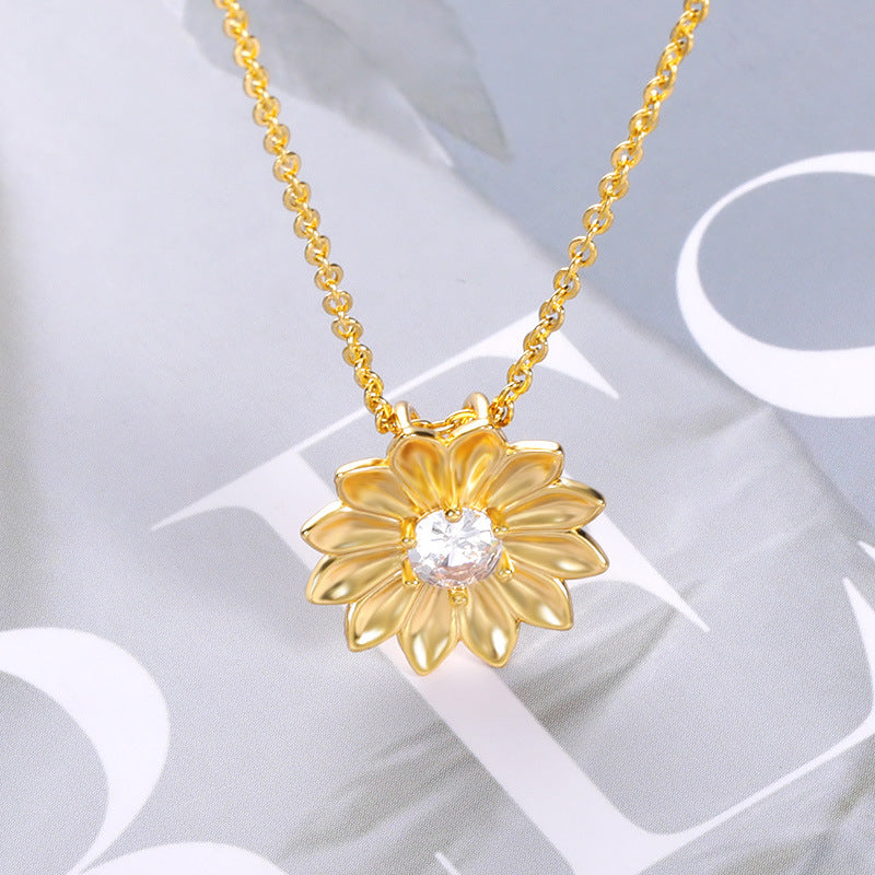 Jewelry Necklace Sunflower Zircon Ladies Necklace