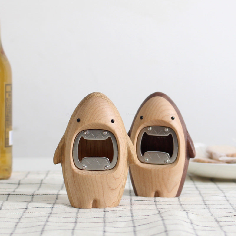 Household Wooden Shark Shape Beer Opener