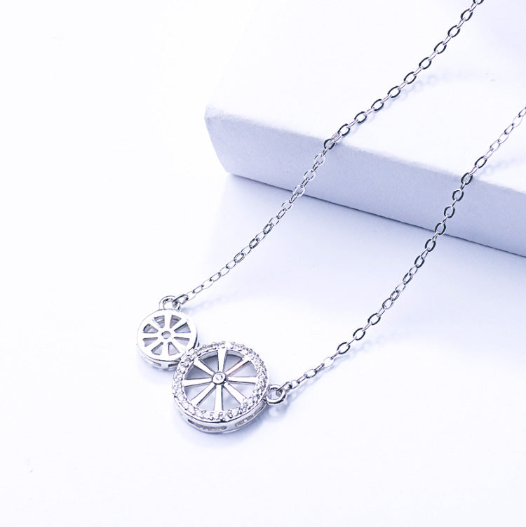 Ferris Wheel Clavicle Chain Necklace Silver Jewelry Necklace