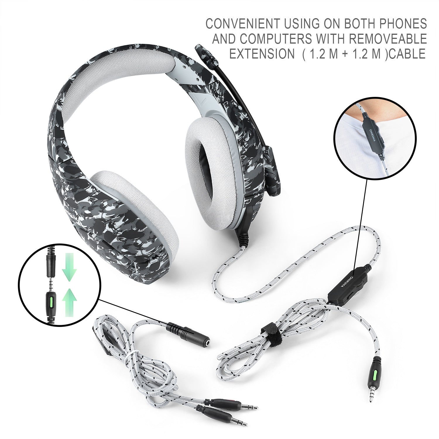 Camouflage Wired Headphones