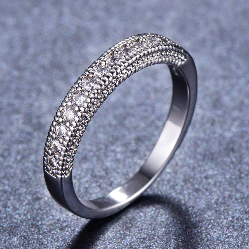 Micro-inlaid zircon ring wedding fashion jewelry