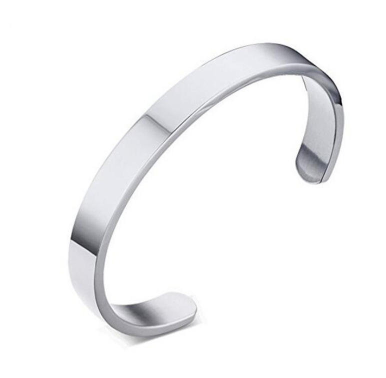 Smooth stainless steel bracelet C-shaped  bracelet jewelry