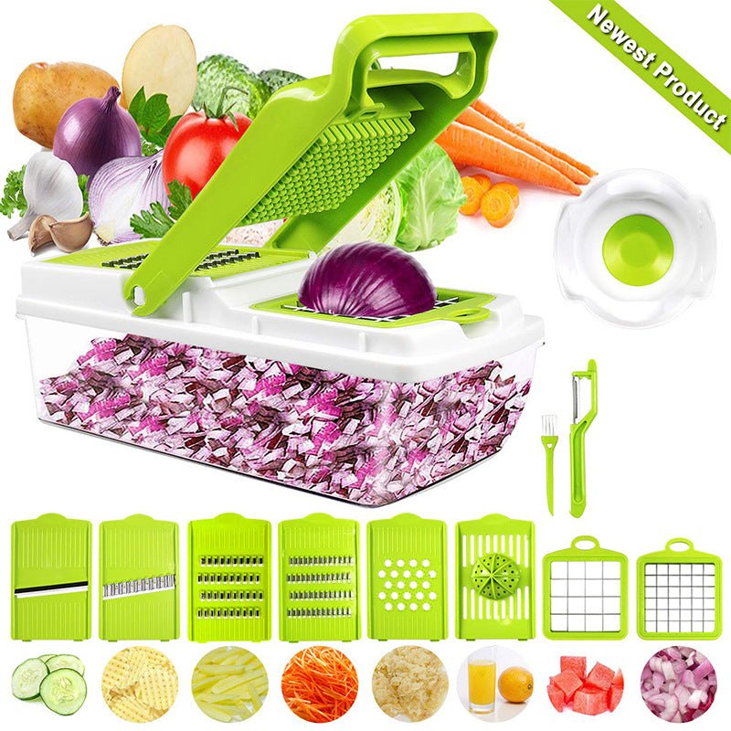 Multifunctional vegetable cutting artifact