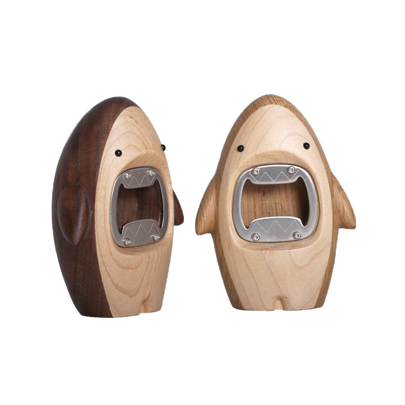 Household Wooden Shark Shape Beer Opener