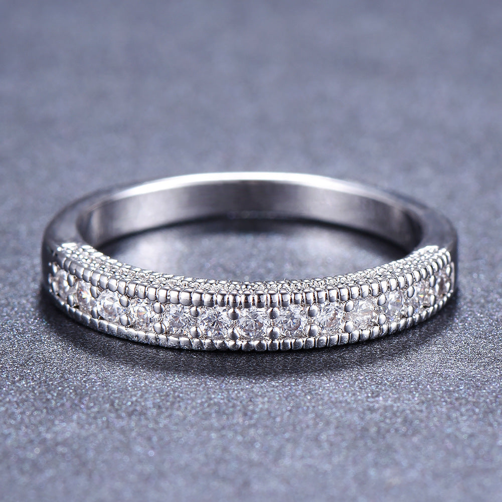 Micro-inlaid zircon ring wedding fashion jewelry