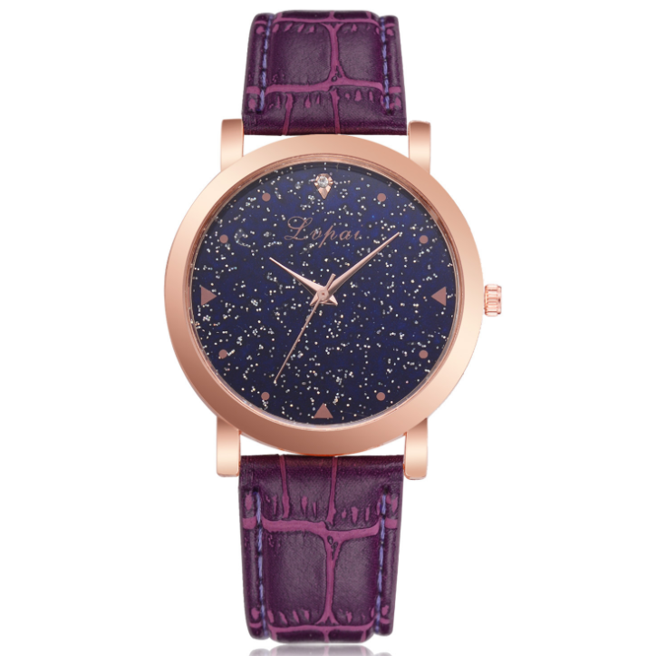 Lvpai Fashion Sports Star Starry Women Dress Watches Luxury Gold Leather Ladies Watch Girl Red White Student Clock Wristwatch