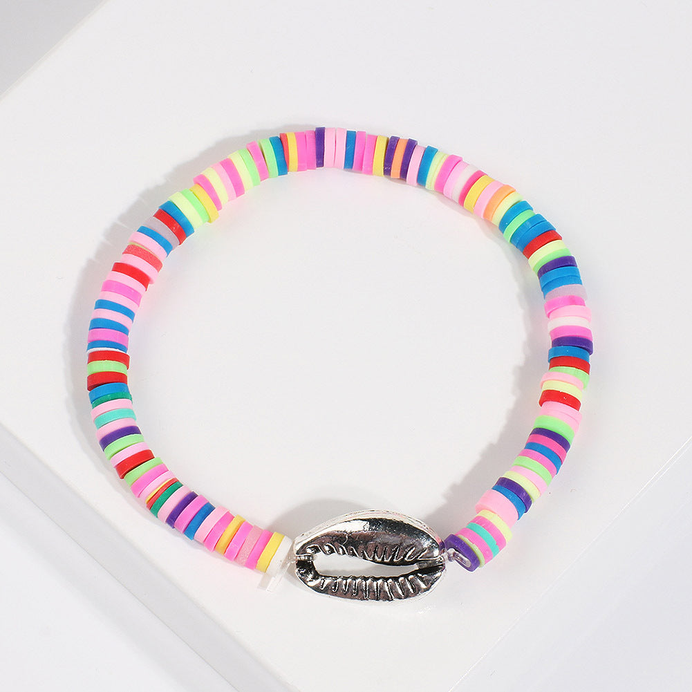 Color Shell Bracelet Handmade Disc Jewelry