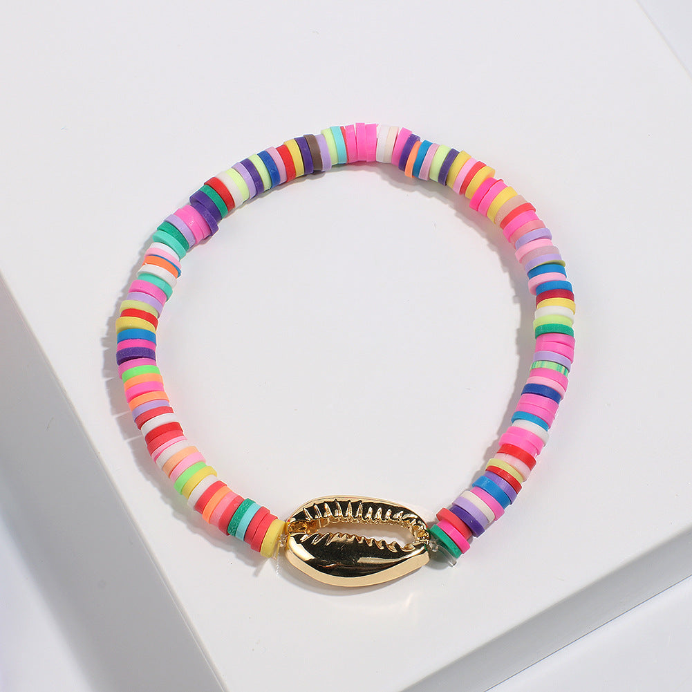 Color Shell Bracelet Handmade Disc Jewelry