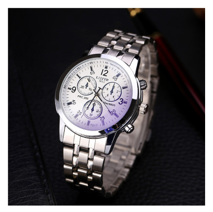 HOT SALE 2021 Top Brand Luxury Fashion Faux Leather Watches Mens Blue Ray Glass Quartz Analog Watch Wristwatch Clock Dropship