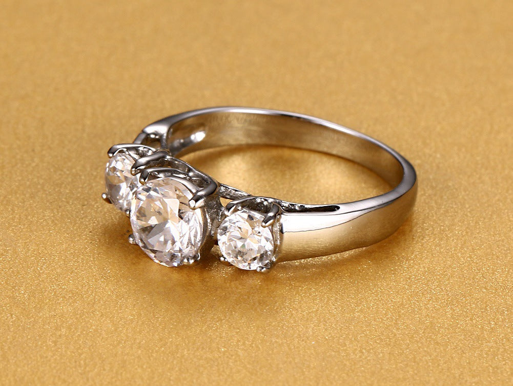 Korean-style jewelry claw-set zircon wedding ring ladies ring