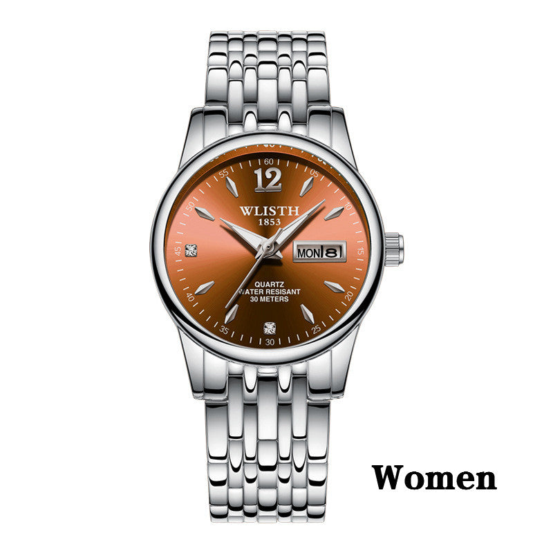 Women Dress Watch Rose Gold Stainless Steel WLISTH Brand Fashion Ladies Wristwatch Week Date Quartz Clock Female Luxury Watches