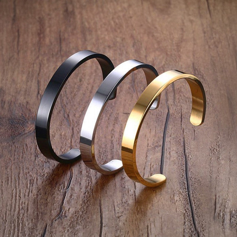 Smooth stainless steel bracelet C-shaped  bracelet jewelry