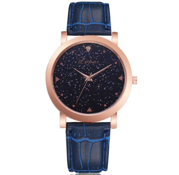 Lvpai Fashion Sports Star Starry Women Dress Watches Luxury Gold Leather Ladies Watch Girl Red White Student Clock Wristwatch