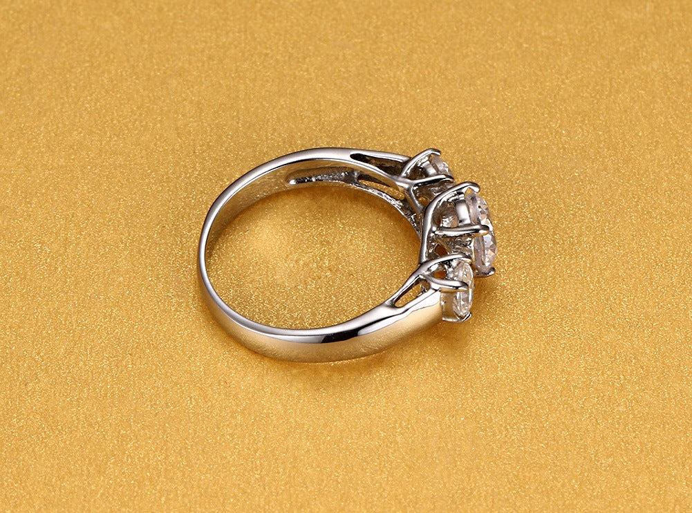 Korean-style jewelry claw-set zircon wedding ring ladies ring