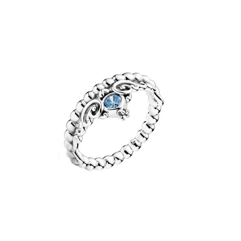 925 Sterling Silver Rose Sparkling Heart-Shaped Pan Ring For Women Wedding Party Jewelry