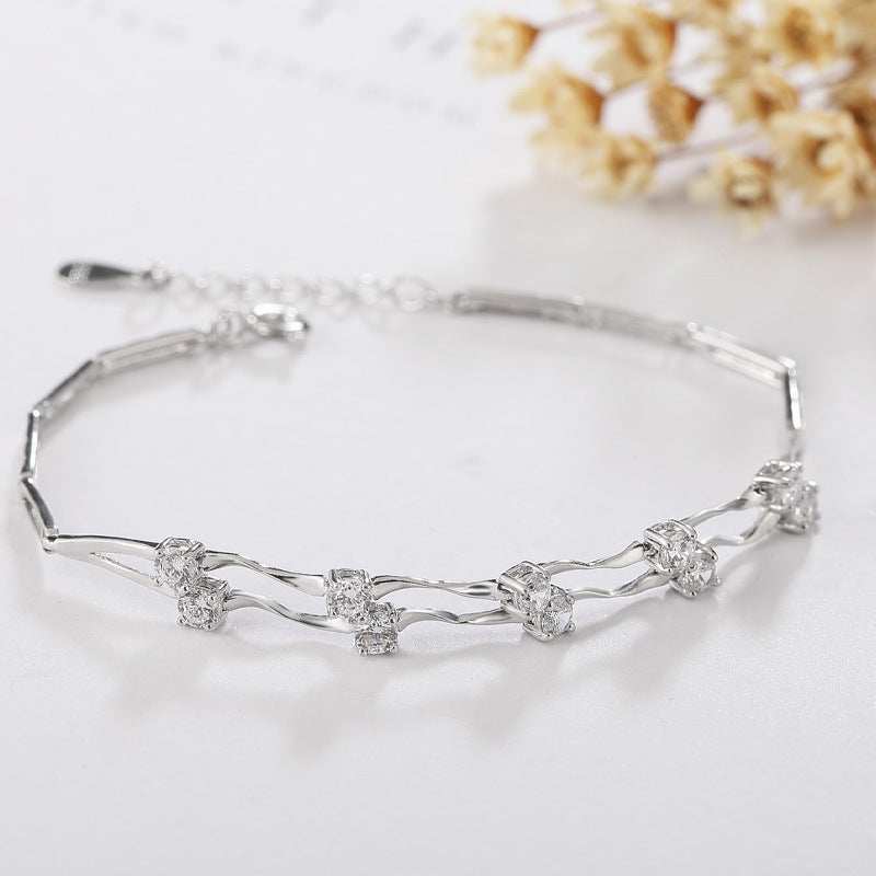 925 Silver Ladies Bracelet Double Jewelry Jewelry