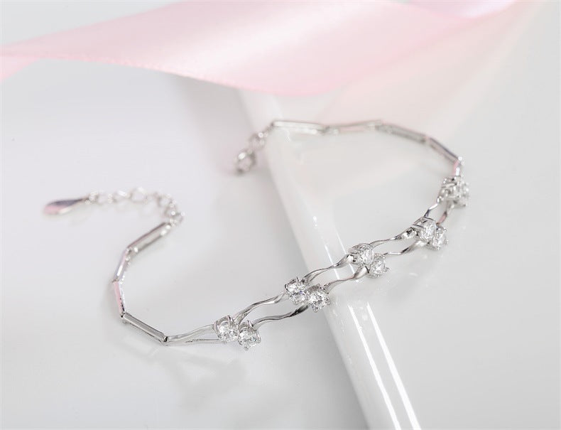 925 Silver Ladies Bracelet Double Jewelry Jewelry