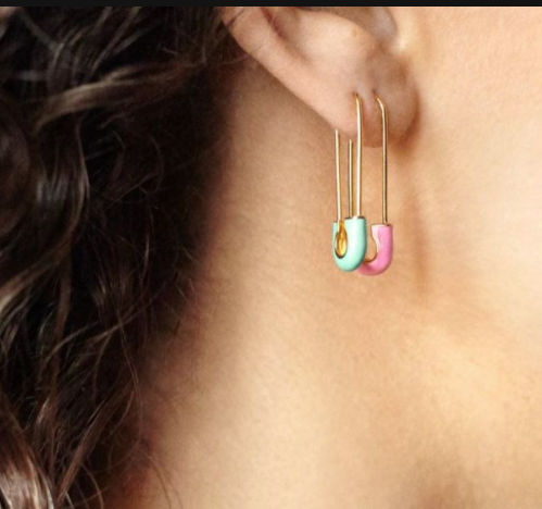 Pin Multicolor Earrings Women Fashion Fashion Trend Jewelry