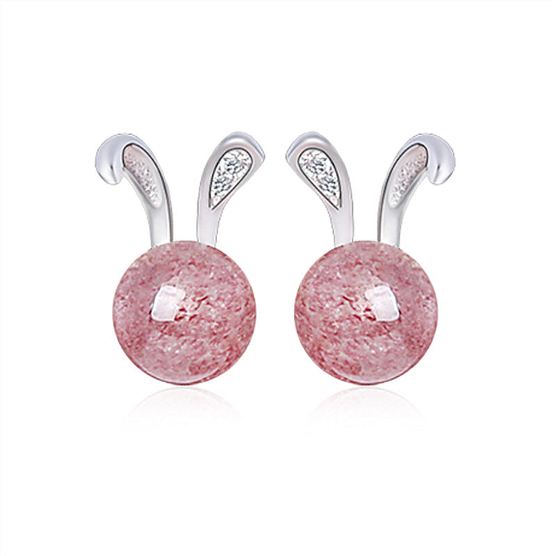 Rabbit Earring Jewelry 925 Silver Pearls Stud Earing For Kids Children