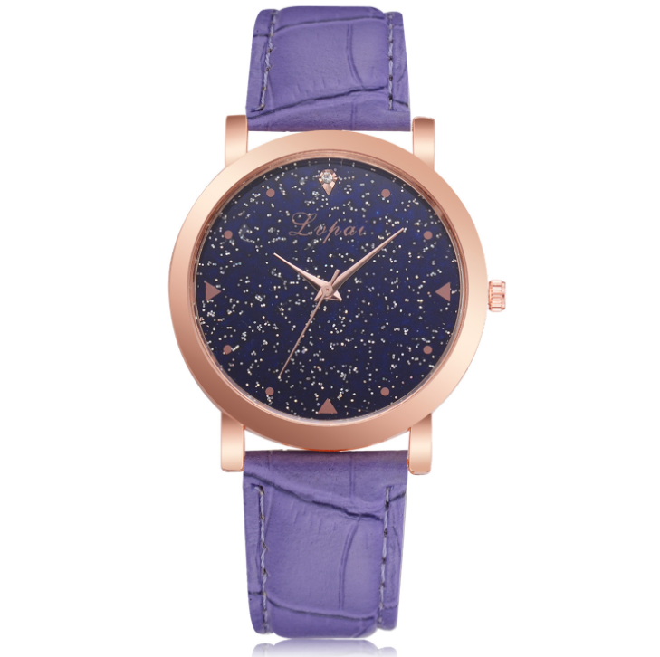 Lvpai Fashion Sports Star Starry Women Dress Watches Luxury Gold Leather Ladies Watch Girl Red White Student Clock Wristwatch