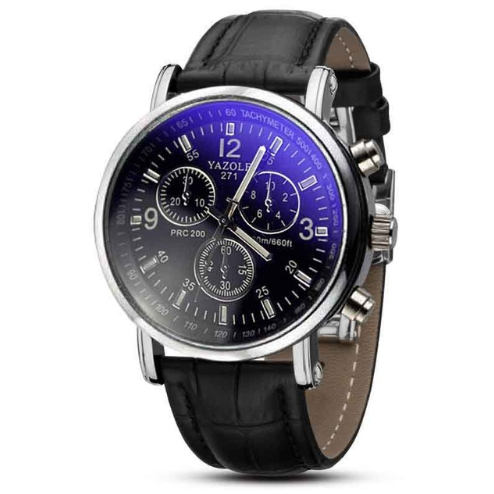 HOT SALE 2021 Top Brand Luxury Fashion Faux Leather Watches Mens Blue Ray Glass Quartz Analog Watch Wristwatch Clock Dropship