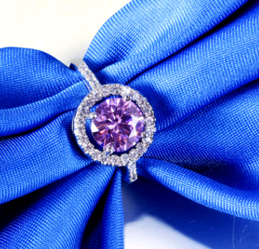 Round Ring Diamond Classic Fashion Women Zircon Wedding Purple Crystal Jewelry