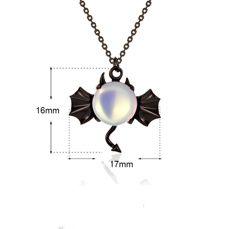 Sterling Silver Demon Necklace Halloween Jewelry