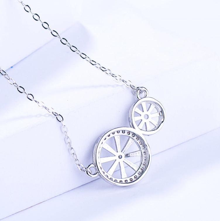 Ferris Wheel Clavicle Chain Necklace Silver Jewelry Necklace